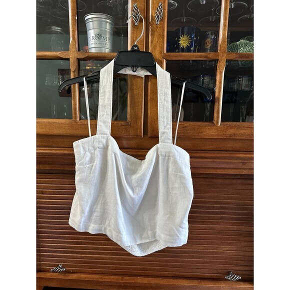Abercrombie & Fitch Halter Crop Top Linen NWT - Picture 1 of 6